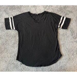 Ambiance T-Shirt Striped V-Neck Women's Size Large